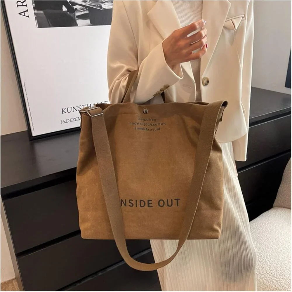 Women Canvas Tote Handbags Casual Shoulder Work Bag Crossbody Top Handle Bag Cro - Picture 6 of 7